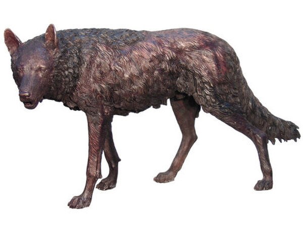 Wolf Walking Life-size Bronze Sculpture